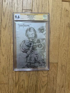 BRZRKR #1 CGC 9.6 Metal Battle Damage Spot signiert Tyler Kirkham 4/4 Aluminium - Bild 1 von 3