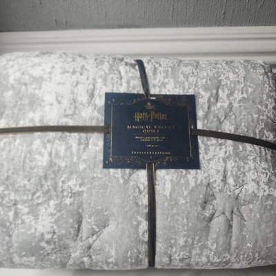 Pottery Barn Teen Harry Potter Magical Velvet Quilt Faint Gray Full-Queen  - Image 1 of 2