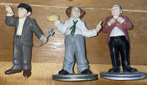1992 Three Stooges Figures Lot of 3 Larry Curly Moe Vintage TV NMP Inc Action Cover