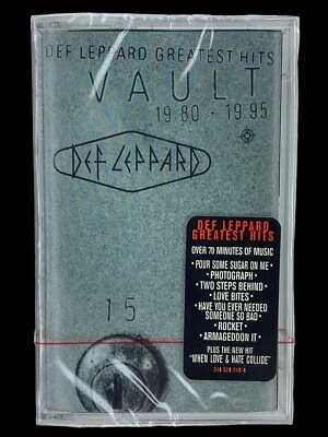 SEALED, Vault: Def Leppard Greatest Hits 1980-1995, audio cassette, sticker, US - Image 1 of 4