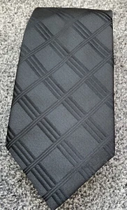 George black striped pattern smart tie polyester 3.7" wide 55" long - Picture 1 of 4