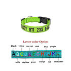 Custom Personalized Embroidered Dog Collar Nylon Reflective Adjustable Name ID