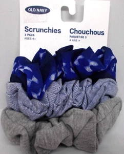 Old Navy 3 pack cotton poly scrungies hand was blue grey - Picture 1 of 1