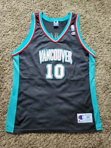 Vtg MIKE BIBBY Champion VANCOUVER GRIZZLIES Jersey Sz 44 L NBA Memphis Rough - Picture 1 of 20