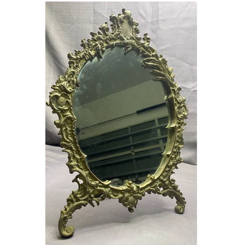 Gorgeous Antique Mirror Very Solid Cast Iron Table Mirror - Vanity Mirror Classy Cover