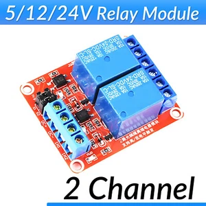 5V/12V/24V Relay Module 2 Channel Raspberry Pi ESP8266 ESP32 Optocouple Trigger - Picture 1 of 7