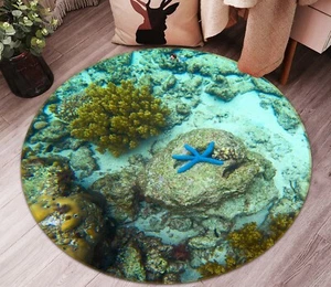 3D Blue Starfish Stone ZHUB1315 Game Non Slip Rug Mat Photo Carpet Zoe - Picture 1 of 5