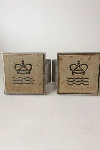 Royal Copenhagen Door Handle in aluminium and ceramics / Stoneware Cover