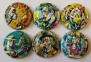 6 BELLES CAPSULES CHAMPAGNE GENERIQUE PORTRAIT AQUARELLE NEWS - Imagen 1 de 1