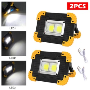 Portable LED/COB Work Light USB Rechargeable Floodlight Torch Camping Flashlight - Picture 1 of 14