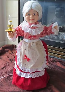 VINTAGE TELCO MOTION-ETTES OF CHRISTMAS ANIMATO ILLUMINATO MRS.CLAUS-ALTO 20" - Foto 1 di 6