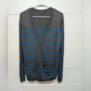THEORY (Large) Cotton Cashmere Blend Button V-neck Cardigan Sweater - Picture 1 of 7