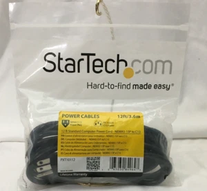 StarTech 12 ft Standard Computer Power Cord - NEMA5-15P to C13 - Picture 1 of 2