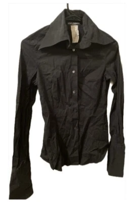 Camisa D&G Dolce Gabbana negra vintage con cuello Foto 1 de 4