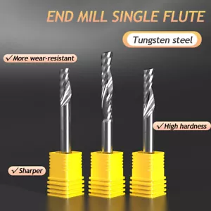 Fresa a spirale per flauto singolo fresa fine metallo duro 5-8 mm per legno MDF - Foto 1 di 21