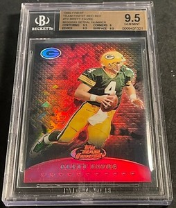 1999 BRETT FAVRE TEAM FINEST RED REFRACTOR MISSING SERIAL NUMBER BGS 9.5 POP 5