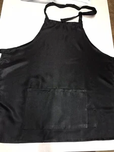 Black Kitchen Restaurant Cooking Waitress Apron With Pockets - Picture 1 of 5