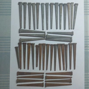 44 Square Head Nails 3 inch Wrought Iron Steele Vintage Salvaged Carpentry Nails - Picture 1 of 3