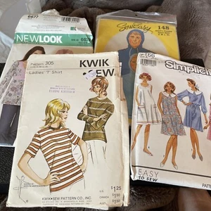 Vintage Sewing Patterns Lot of 4 Retro 1940s 1930s 1960s 1950s - Picture 1 of 5