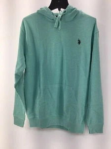U.S. POLO ASSN Men's Solid 'FRENCH TERRY' Pullocer Hoodie,Jade Green Heather[XL] - Picture 1 of 2