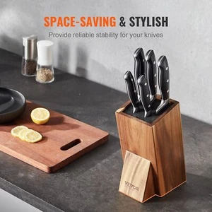 Wooden Knife Holder Sheath Strength Universal Set Block Without Steak Knives - Picture 1 of 9
