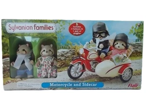 Muñeca mapache Sylvanian Families motocicleta y sidecar usada Japón - Imagen 1 de 2