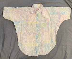 Vintage Hot Stuff Button Up Hawaiian Shirt Women's Short Sleeve USA Padded Sz M - Picture 1 of 11