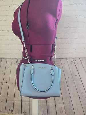 Michael Kors Leather Crossbody Bag Light Blue Multi Compartment  - Image 1 of 4