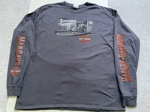 harley davidson langarmshirt-2xL-COCA BEACH FL.BEEFY AK STRATMAN.-GRAU-GEBRAUCHT - Bild 1 von 7