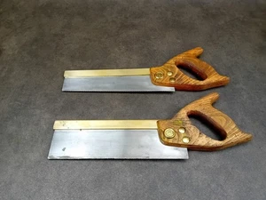2 Vintage Spear & Jackson Brass Backed Saw 10" Dovetail & Tenon Saw - Picture 1 of 12