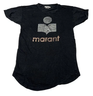 Isabel Marant Etoile Zewel Short Sleeve Logo T-Shirt in Black - Image 1 of 4