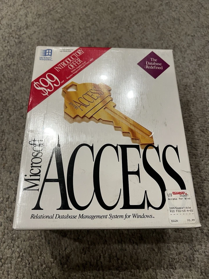 Microsoft Access para Windows compatible con IBM 1992 sin abrir sellado Foto 1 de 3