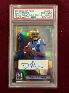 Dante Moore 2023 Pro Set Sheer Delight Clear Gold Auto 1/1 PSA 9 Auto - Bild 1 von 2