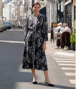 Adorne Womens Midi Maxi Dress Size 14 Black White Nelly Butterfly Print Cotton - Picture 1 of 14