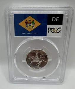 PCGS PR69DCAM 1999 S SILVER PROOF DELAWARE STATE & FLAG SERIES QUARTER - Picture 1 of 6