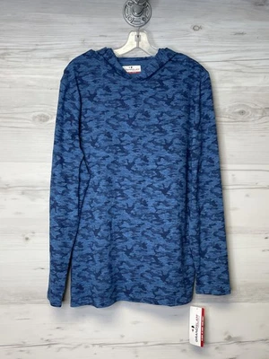 Grand Slam Pullover Hoodie Mens Small Blue Camo Stretch UPF 50 Performance Golf - Image 1 of 4