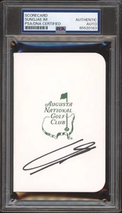 Sungjae Im Signed Masters Scorecard PSA AUTO Augusta National Golf Club PGA - Picture 1 of 2