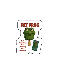 Fat Frog Icecream Retro Parody Custom Vinyl Die Cut Sticker 3.5x2.5 - Picture 1 of 1