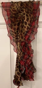 Ralph Lauren 100% Silk Double Ruffled Scarf - Picture 1 of 5