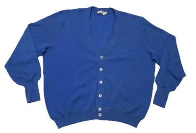 Mens XX Vintage St Croix Knits 100% Quanpaca Wool Sky Blue Cardigan Sweater - Image 1 of 4