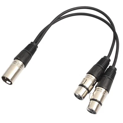 XLR Y-Splitter Cable, 3-pin Male Plug To Dual 2 Female Cable - Image 1 of 4