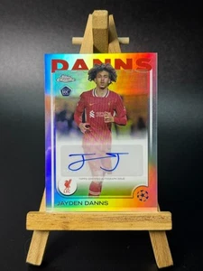 2024-25 Topps Chrome UEFA Club Comp JAYDEN DANNS Chrome Rookie Auto Liverpool FC - Picture 1 of 2