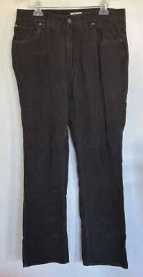 "Pantalones chinos gris oscuro Bob Timberlake de pana frente plano para hombre 34x33""" Foto 1 de 4