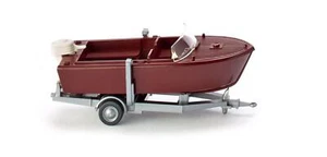 Wiking 009501 HO Gauge Trailer Mounted Motor Boat - Picture 1 of 2