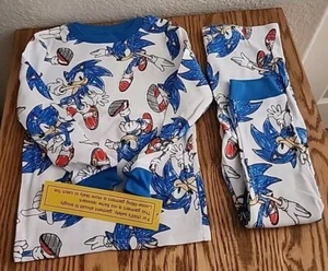New Sonic The Hedgehog 4 Piece Cotton Long Sleeve/Pants Pajamas 4T NWT - Picture 1 of 3