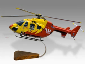 Airbus Eurocopter BK117 Lifesaver Wood Handcrafted Display Helicopter Model - Picture 1 of 12