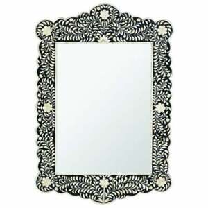 bone inlay mirror, handmade wooden modern floral pattern gift item frame Decor