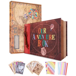 80 Pages Scrapbook Photo Album Our Adventure Book 11.9 x 7.6 Inch Memory Gift - Picture 1 of 10