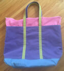 Vintage LL Bean Boat and Tote USA Made Zip Closure Pink Purple Green 90s 24x21 L