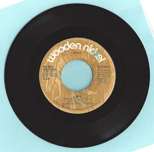 STYX - Lady - Children Of The Land - Wooden Nickel Records - 45 RPM - Picture 1 of 2